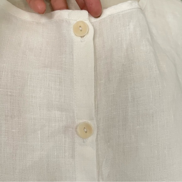 FLAX Irish Linen Cover Story white button top Tunic size Large NWOT - Picture 2 of 6